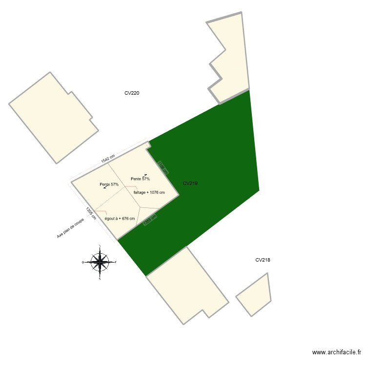 Plan Masse. Plan de 5 pièces et 492 m2