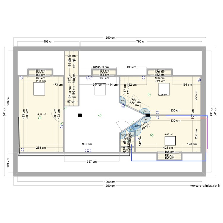 DEBARD V2. Plan de 10 pièces et 43 m2