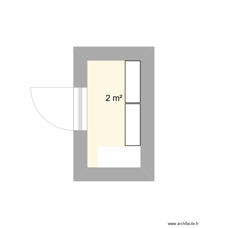 CELLIER. Plan de 1 pièce et 2 m2