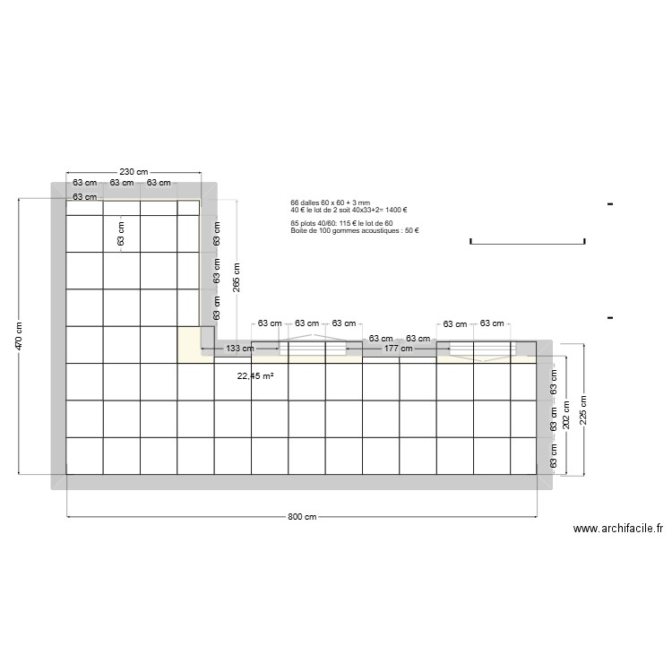 Terrasse maison_V1. Plan de 1 pièce et 22 m2