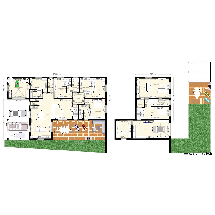 maison 3. Plan de 19 pièces et 315 m2