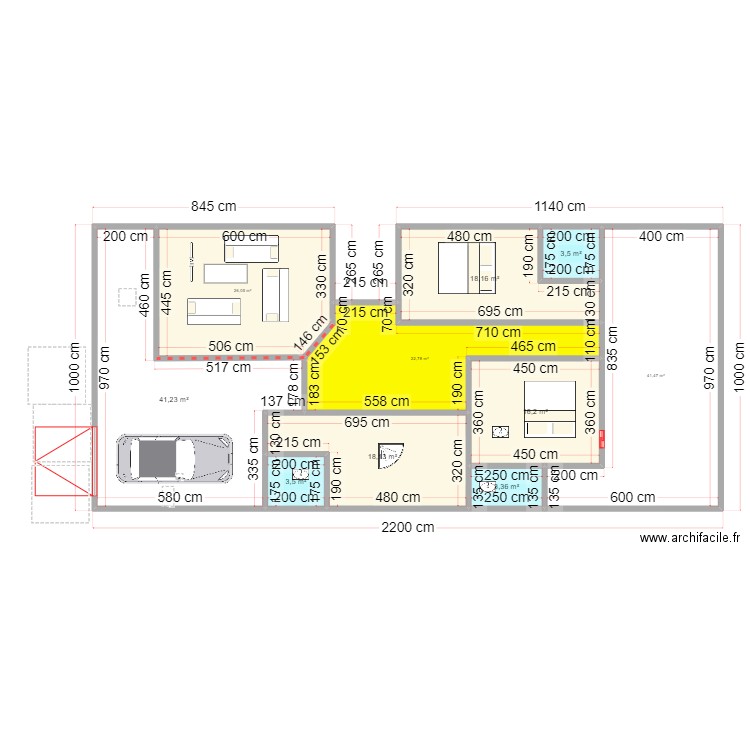 Moodu njaay fall. Plan de 10 pièces et 194 m2