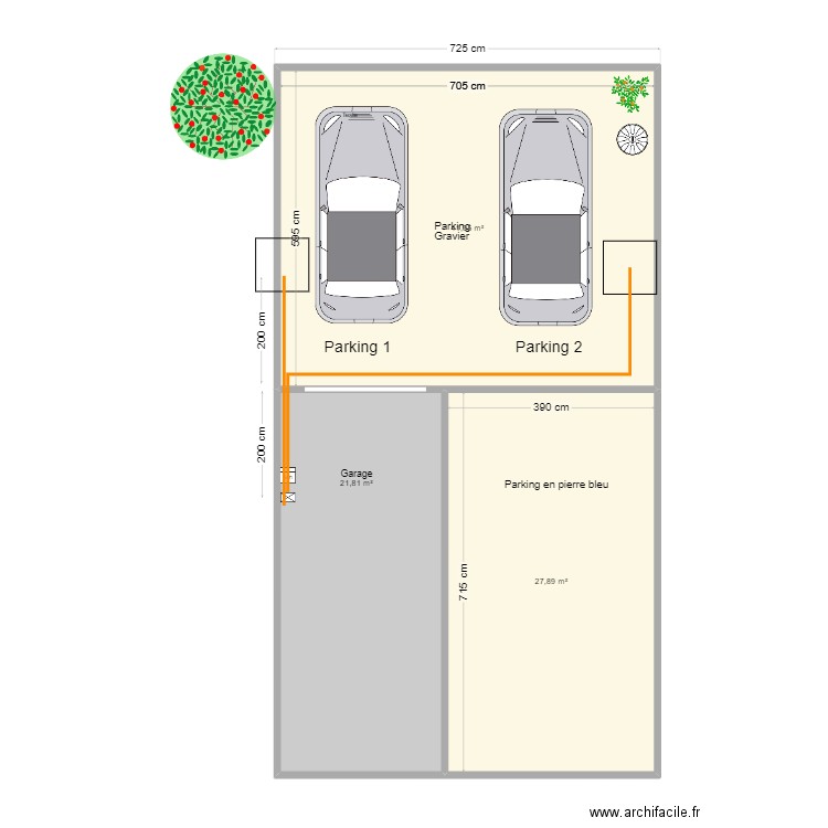 Borne Electrique Vignette. Plan de 3 pièces et 92 m2