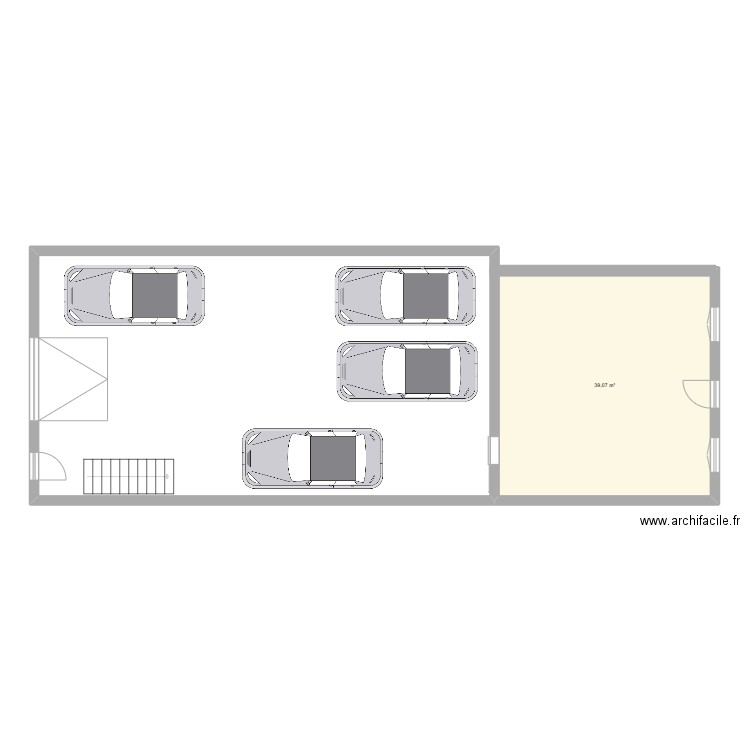 garage la roq. Plan de 1 pièce et 39 m2