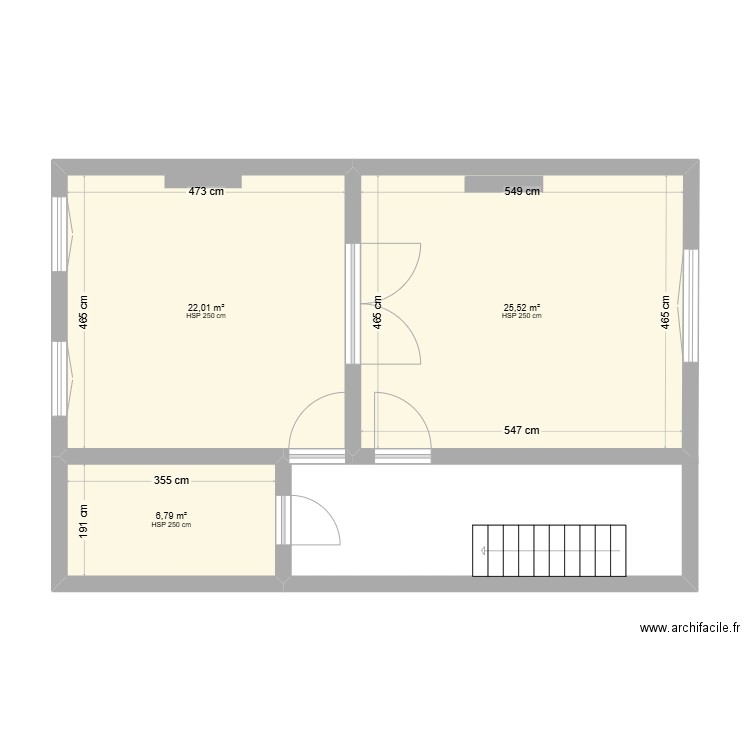 Chaux7. Plan de 3 pièces et 54 m2