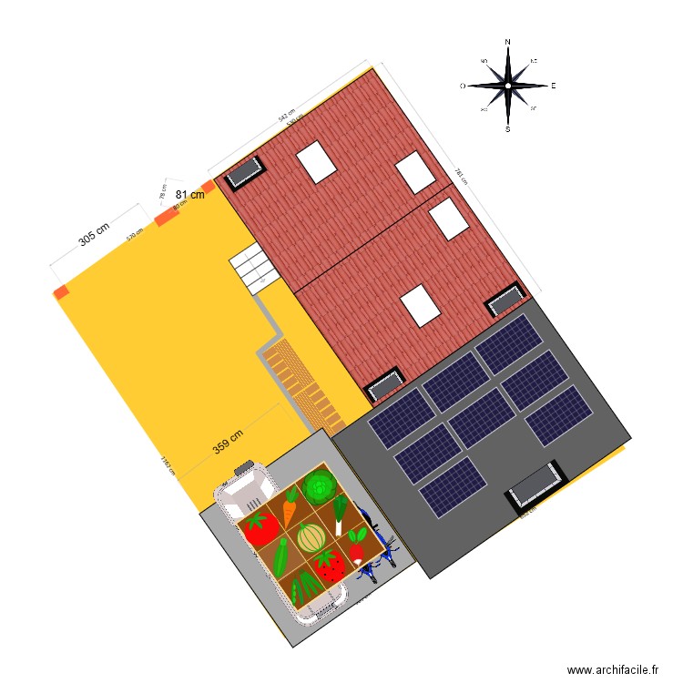 15 HA vue du dessus Carport. Plan de 0 pièce et 0 m2