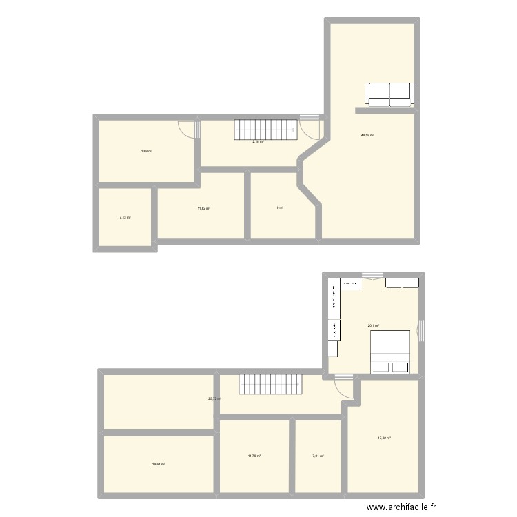 farvagny. Plan de 12 pièces et 197 m2