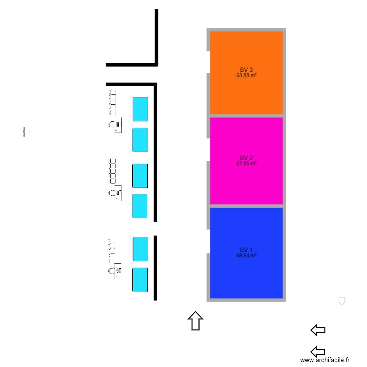 vezin. Plan de 3 pièces et 201 m2