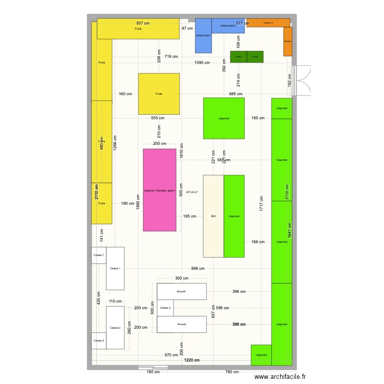 Plan magasin Vannes. Plan de 1 pièce et 257 m2