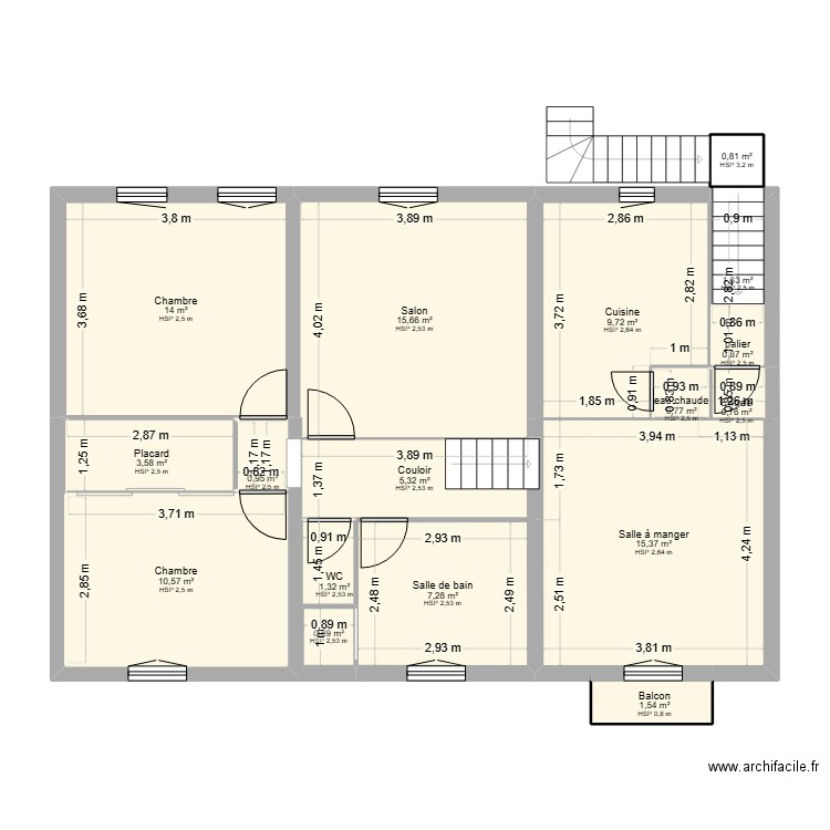 17 AV PLAN COTE final. Plan de 17 pièces et 93 m2