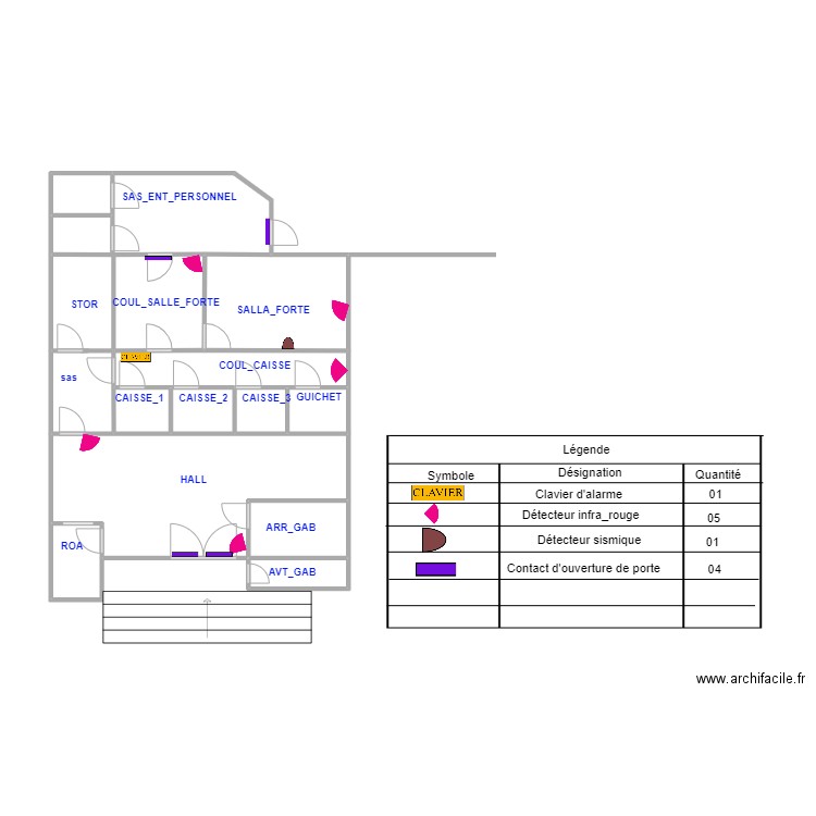 BOP RDC1. Plan de 13 pièces et 33 m2