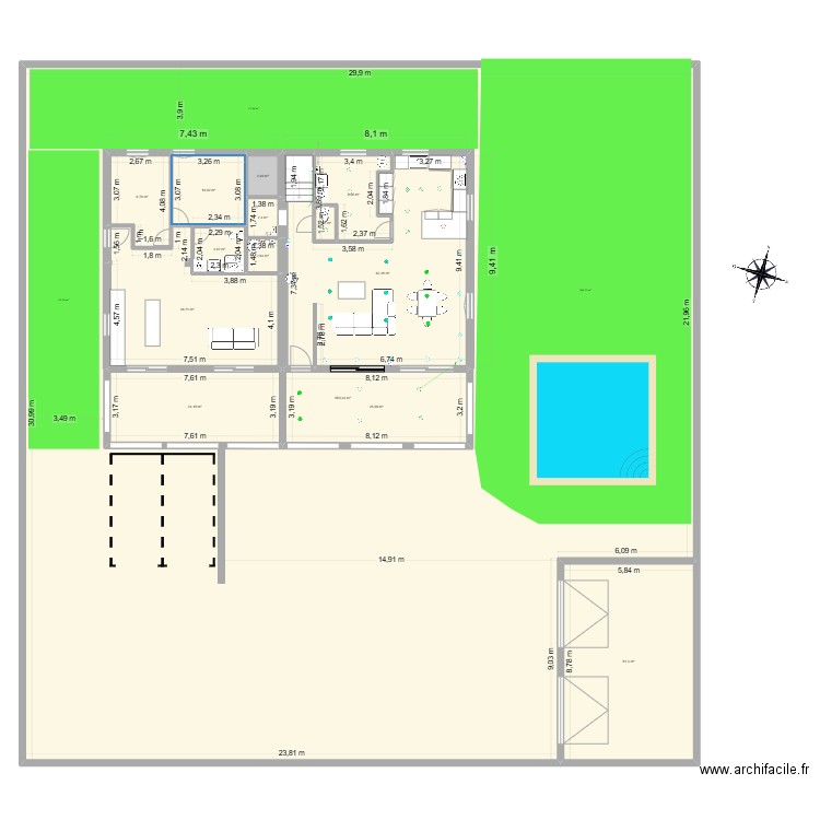 PLAN SERRIERE REEL 2. Plan de 26 pièces et 1206 m2