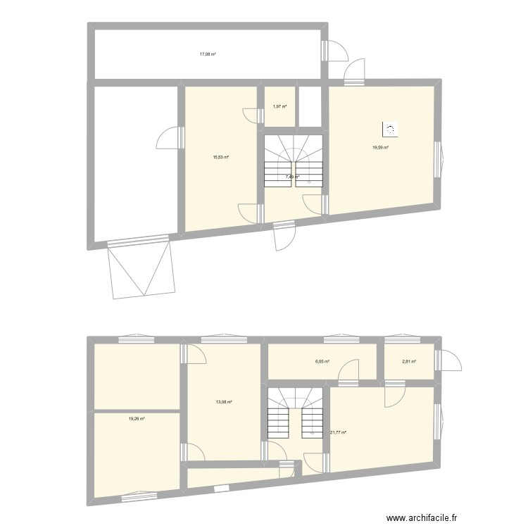 Chem Gayral rdc. Plan de 10 pièces et 125 m2