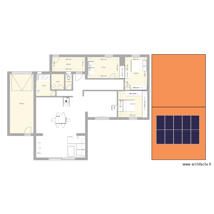 plan maison jonquieres. Plan de 8 pièces et 67 m2