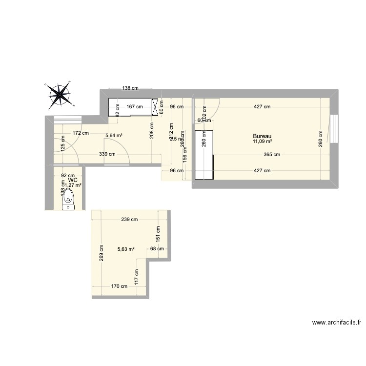 T3 C3404 _ Résidence Le Clos Lauzier. Plan de 5 pièces et 25 m2