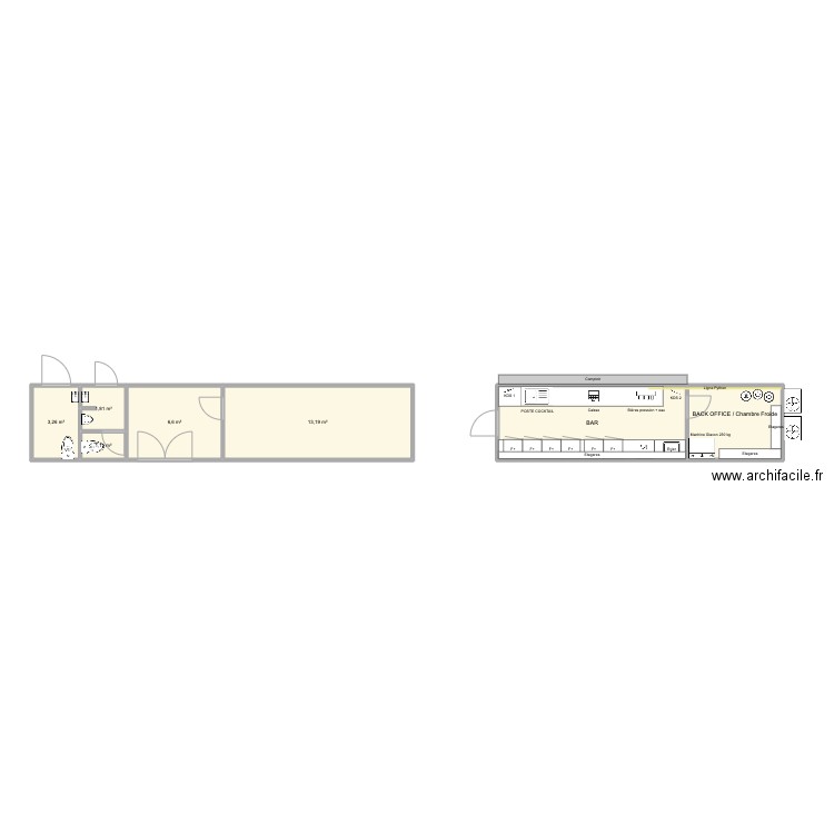 Quai Liberté. Plan de 7 pièces et 46 m2