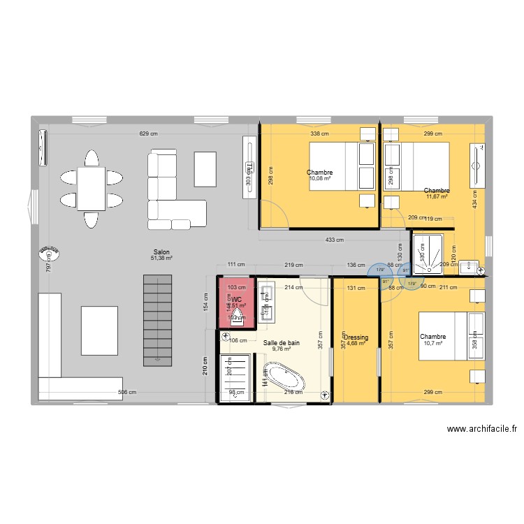 Jérémy B. Plan de 7 pièces et 100 m2