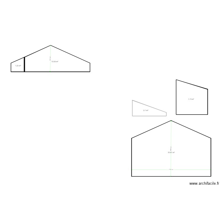 colange. Plan de 5 pièces et 52 m2