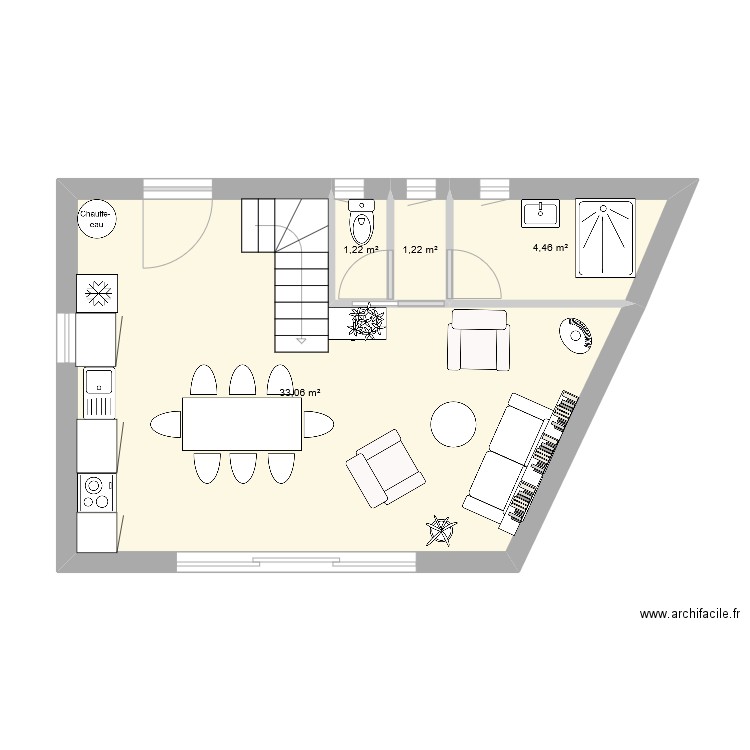 plan amenagement maison. Plan de 7 pièces et 82 m2