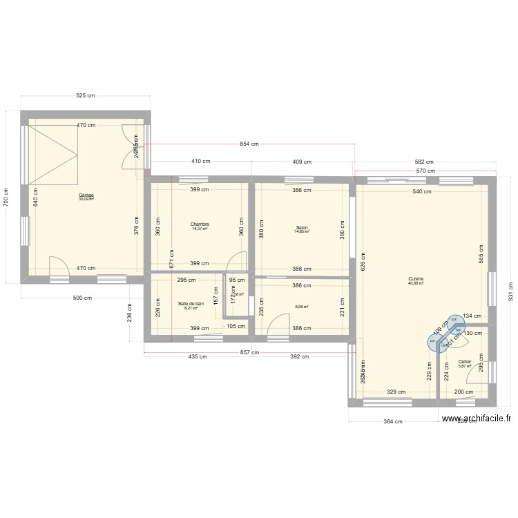 Troisgots implantation menuiseries V1. Plan de 20 pièces et 226 m2