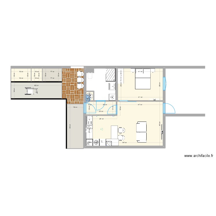 Plan de repérage be. Plan de 9 pièces et 59 m2