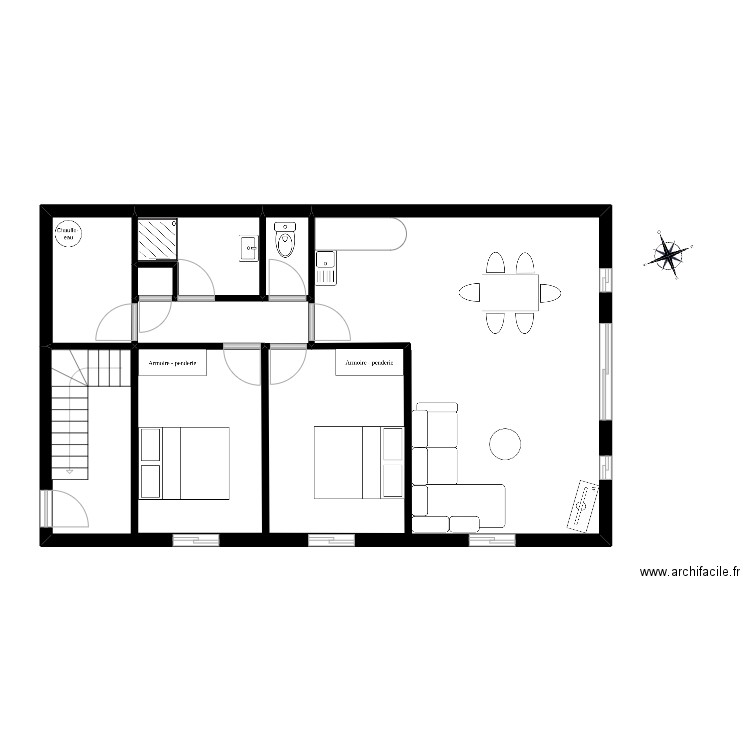 Conan. Plan de 7 pièces et 38 m2