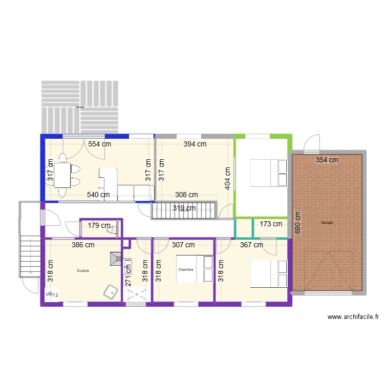 Plan Maison Elodie. Plan de 13 pièces et 100 m2