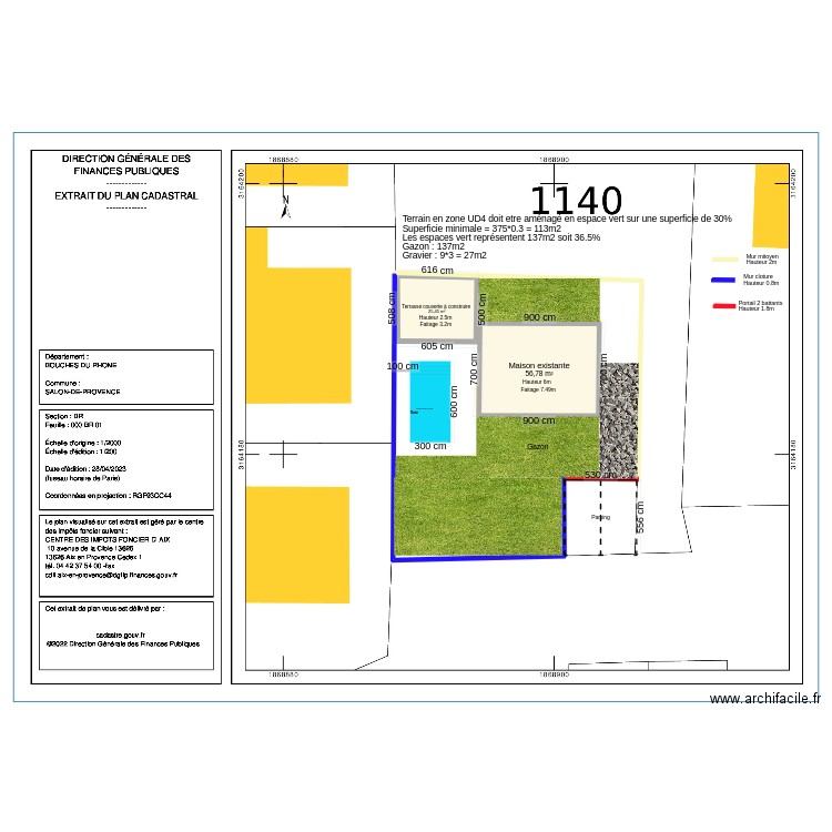 Piscine. Plan de 2 pièces et 82 m2