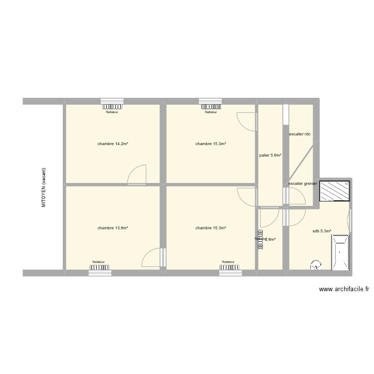 MIKULSKI. Plan de 16 pièces et 141 m2