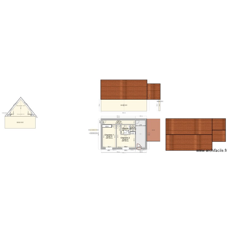 Rivarennes PCMI4 abri bois. Plan de 6 pièces et 59 m2