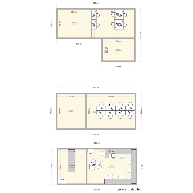 bureau02. Plan de 7 pièces et 104 m2