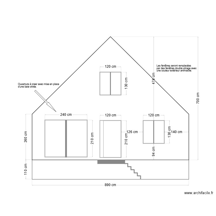 Façade est projeté. Plan de 0 pièce et 0 m2