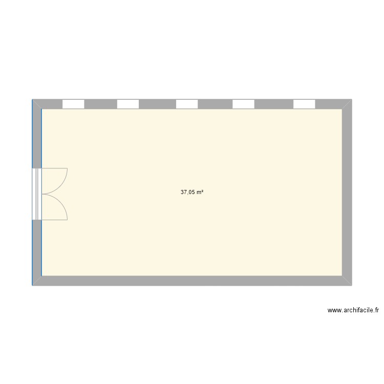 cma market. Plan de 1 pièce et 37 m2