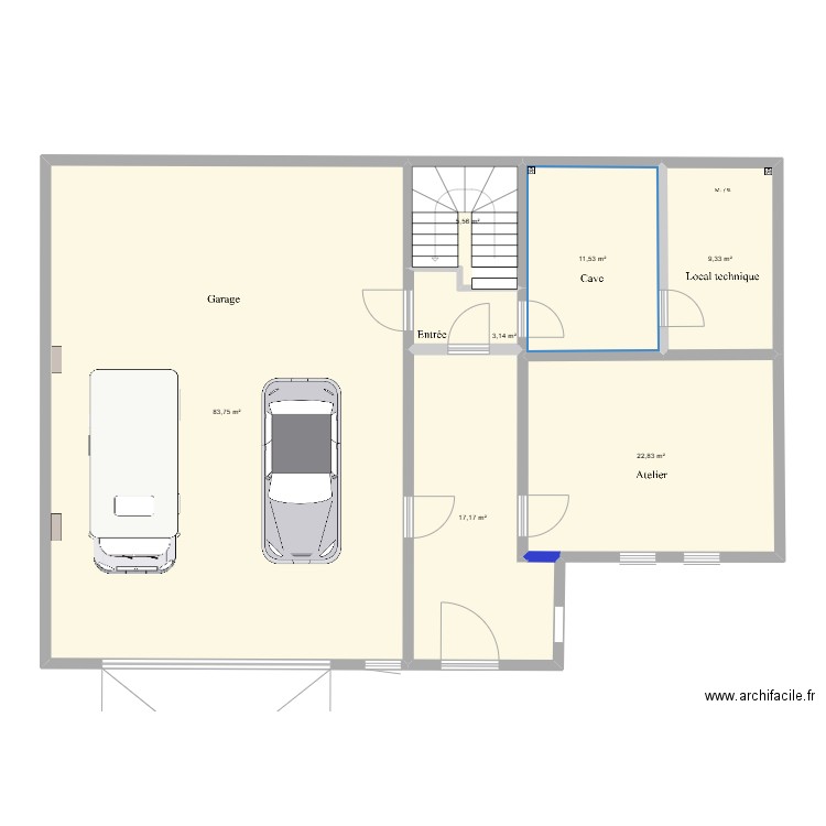 Garage chalet RDC *. Plan de 7 pièces et 153 m2