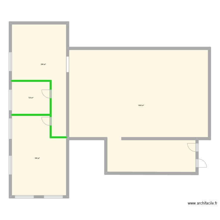 225 Seigneuriale agrandissement 49 X 19 (4). Plan de 4 pièces et 223 m2