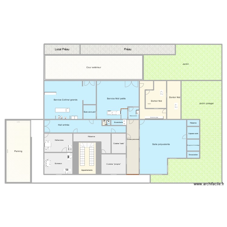 Plan 1. Plan de 31 pièces et 914 m2