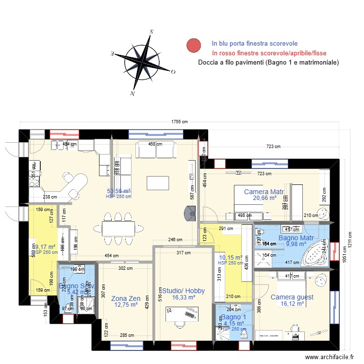 solo-casa. Plan de 10 pièces et 158 m2