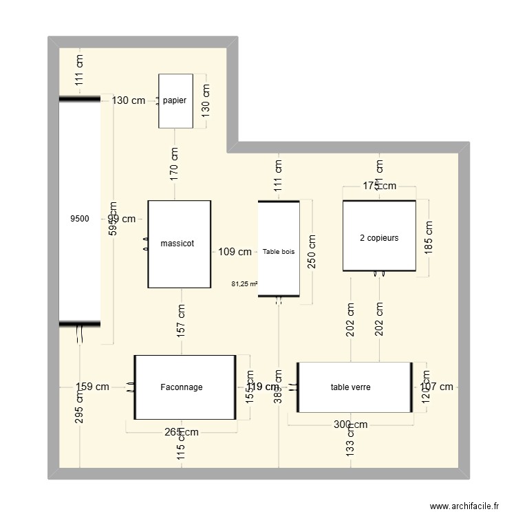 sorep. Plan de 1 pièce et 81 m2