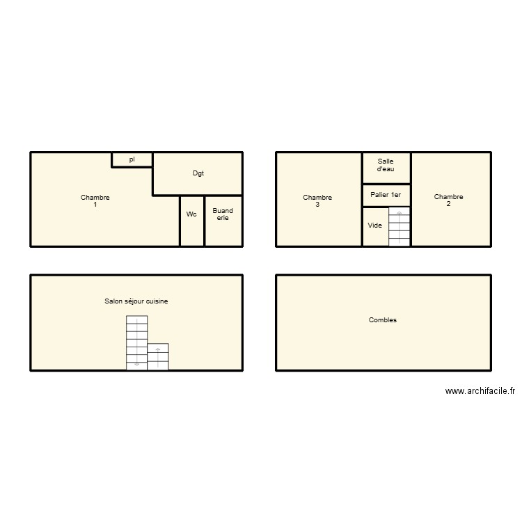 QUIMPER CARON. Plan de 12 pièces et 84 m2