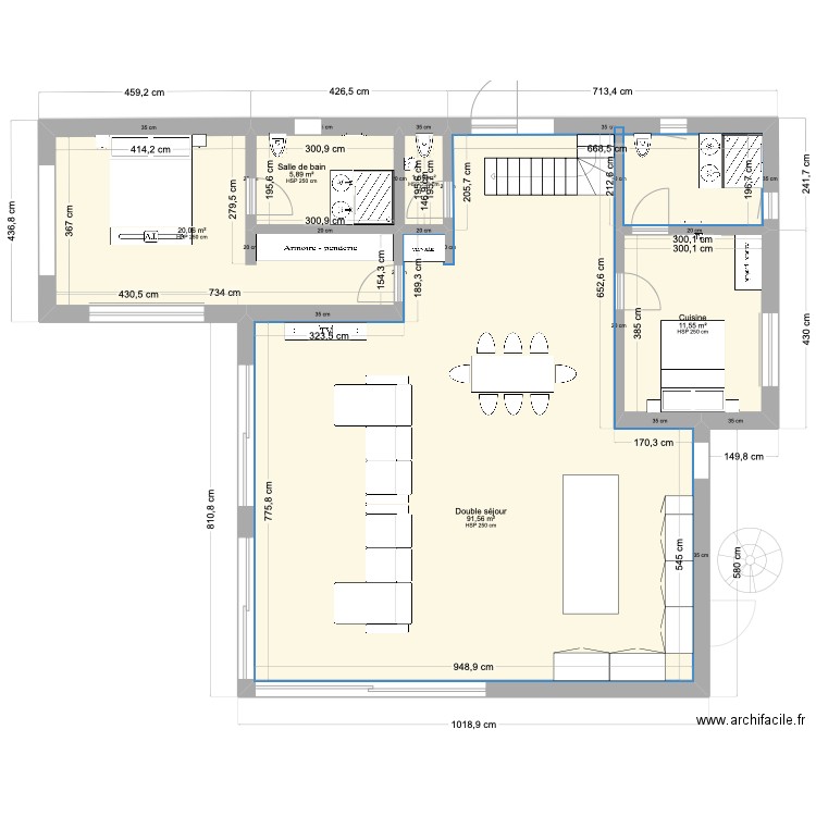 RDC 2. Plan de 13 pièces et 398 m2