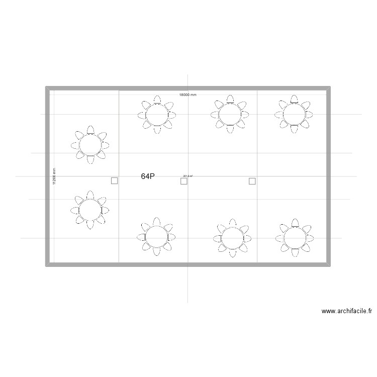 table rond 8 64p-1. Plan de 1 pièce et 202 m2