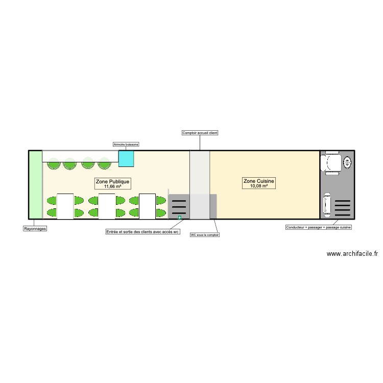 FAST dam stationnnement. Plan de 22 pièces et 80 m2