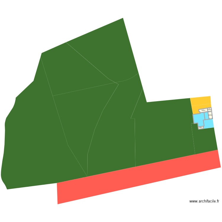 Dardilly. Plan de 4 pièces et 70 m2