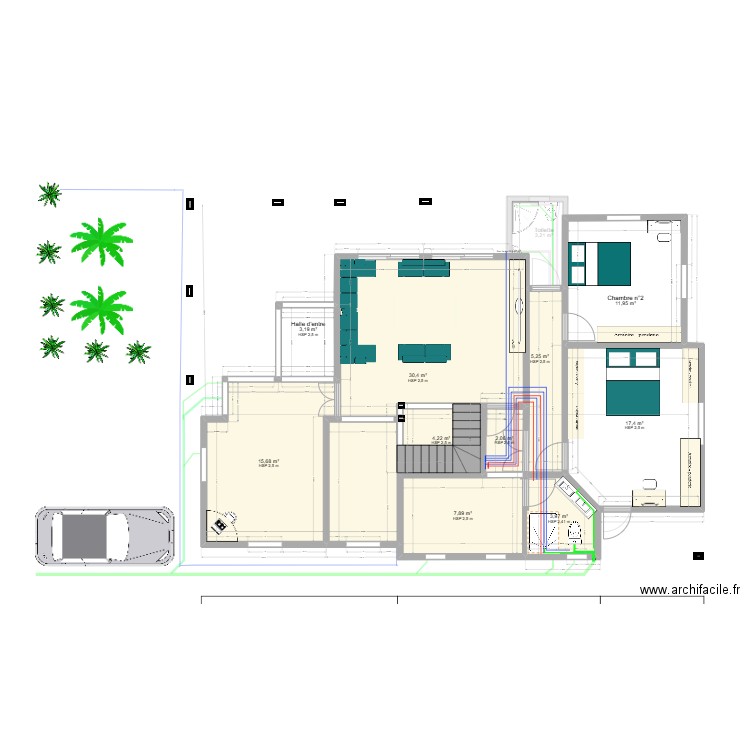 plan mp1. Plan de 23 pièces et 207 m2