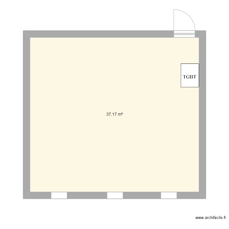 CHANTIER GROUPE. Plan de 1 pièce et 37 m2