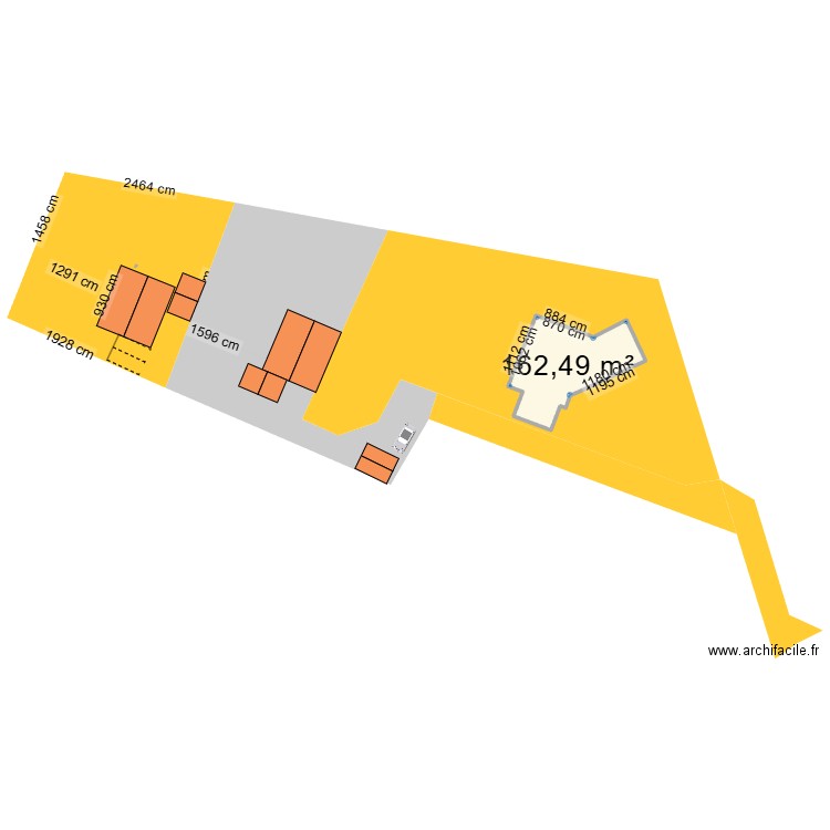 implantation2. Plan de 1 pièce et 162 m2