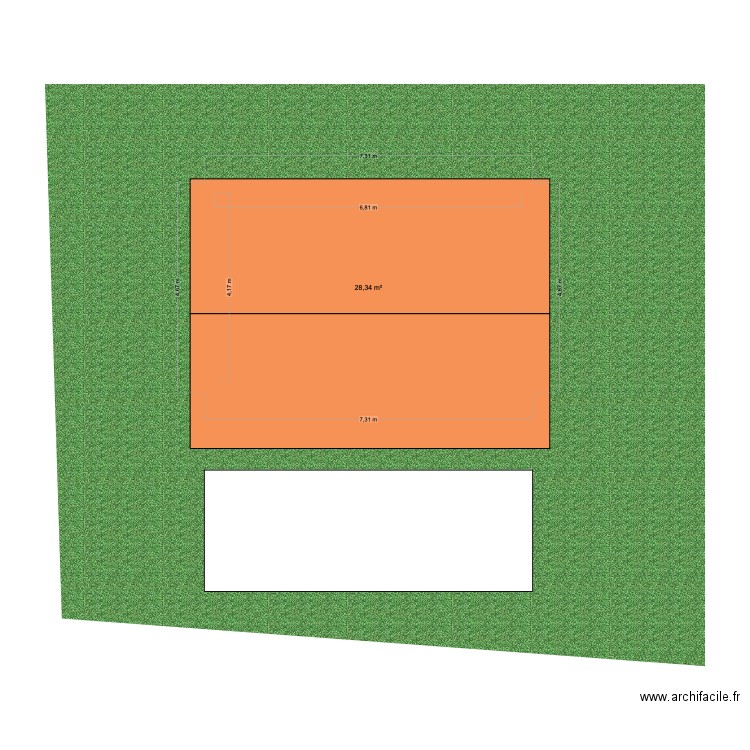 maison. Plan de 1 pièce et 28 m2