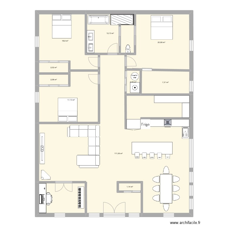 barndominium 2 ste agathe. Plan de 10 pièces et 193 m2