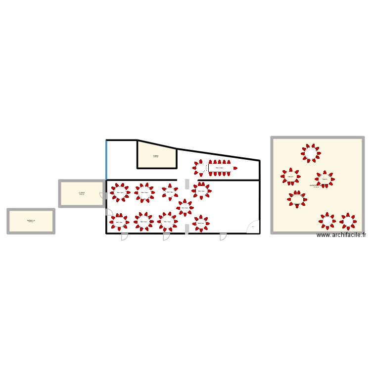 PLAN SALLE MARIAGE Adam Auriane. Plan de 4 pièces et 181 m2