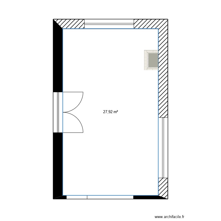 Projet 1. Plan de 1 pièce et 28 m2